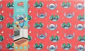 Anti-Fatigue PVC Floor Mat (18"x30") CHRISTMAS, DISNEY STICH FACES ON RED, BB